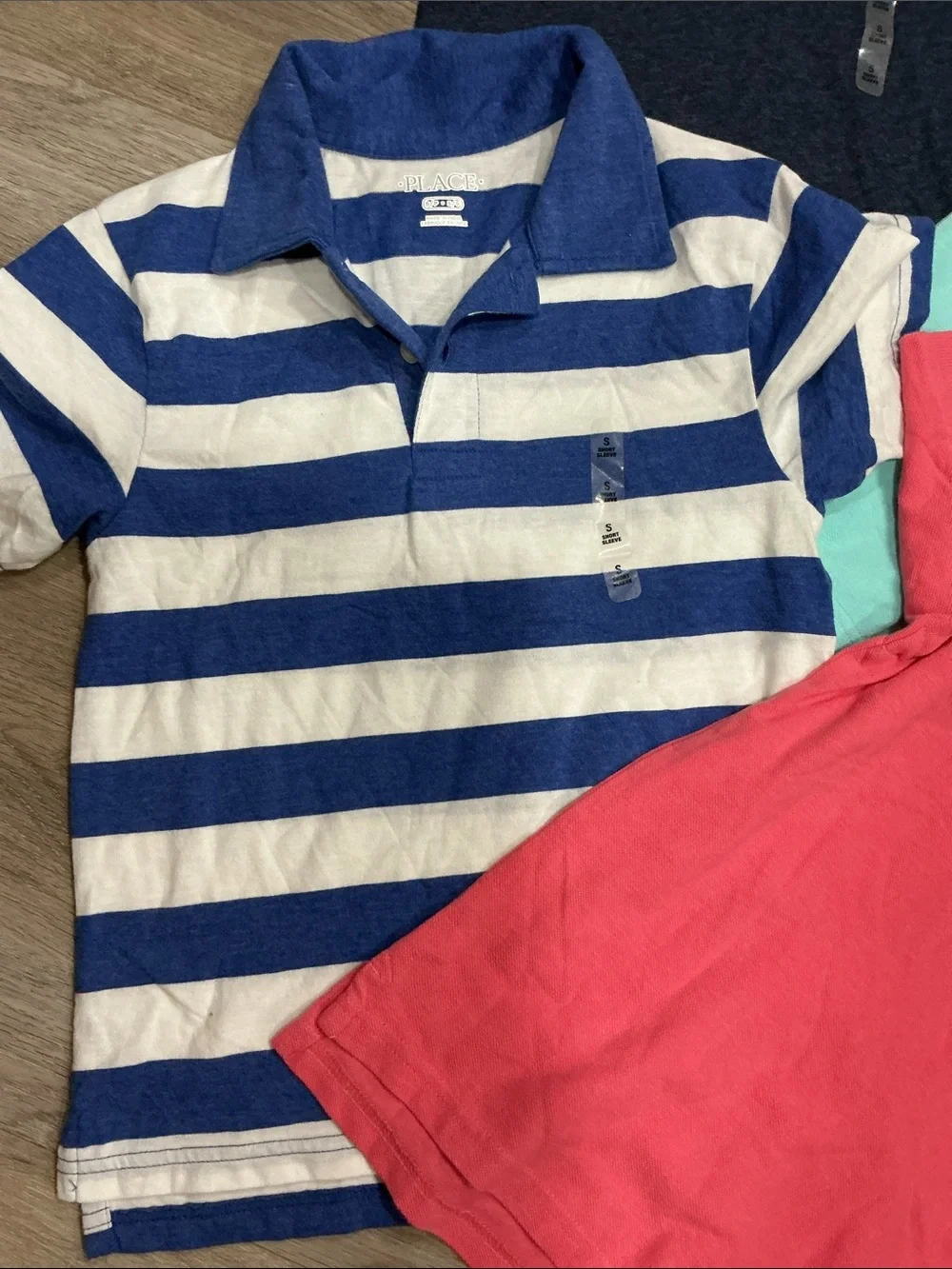 Bundle)The Children's Place Boys' Polo Pack - Navy, Aqua, Blue Stripe, Coral